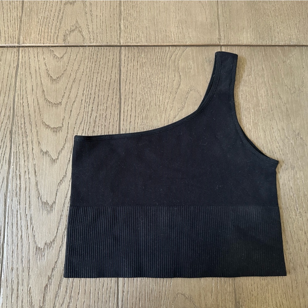 H&M black one shoulder sports bra : small - Picture 3 of 6